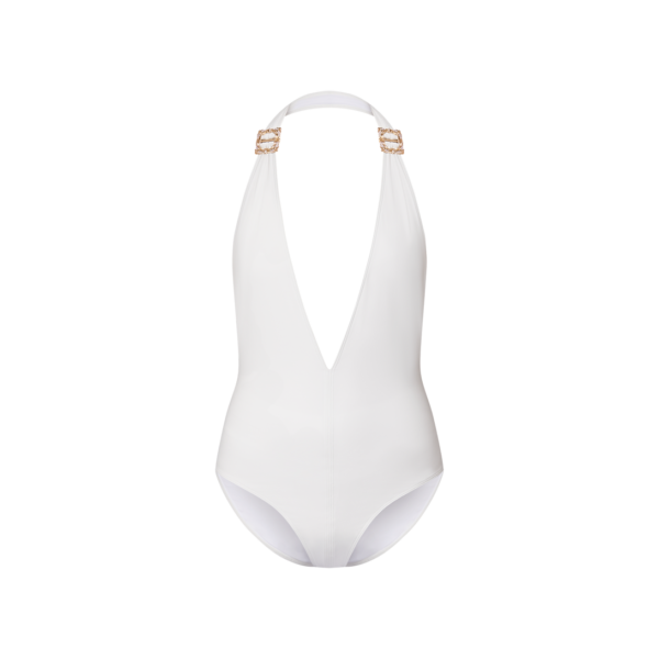Maillot de bain une pièce à décolleté en V et broches 1AFGPQ